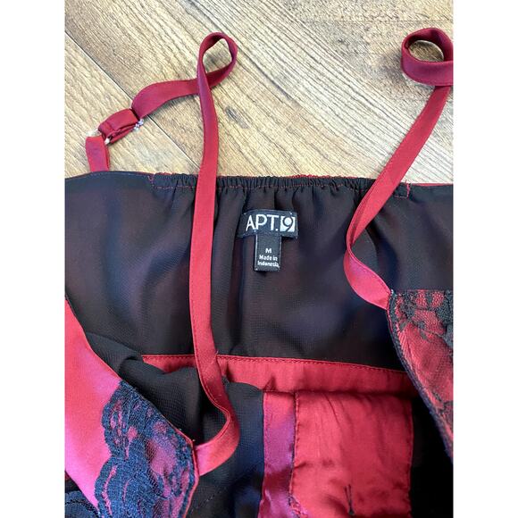 Vintage Romantic Goth Red Satin Lace Babydoll Cami Women's M - Picture 3 of 10